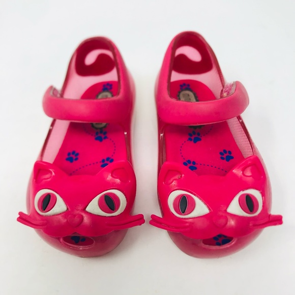 Mini Melissa Other - Mini Melissa Peep Toe Kitten Flats Pink Size 5